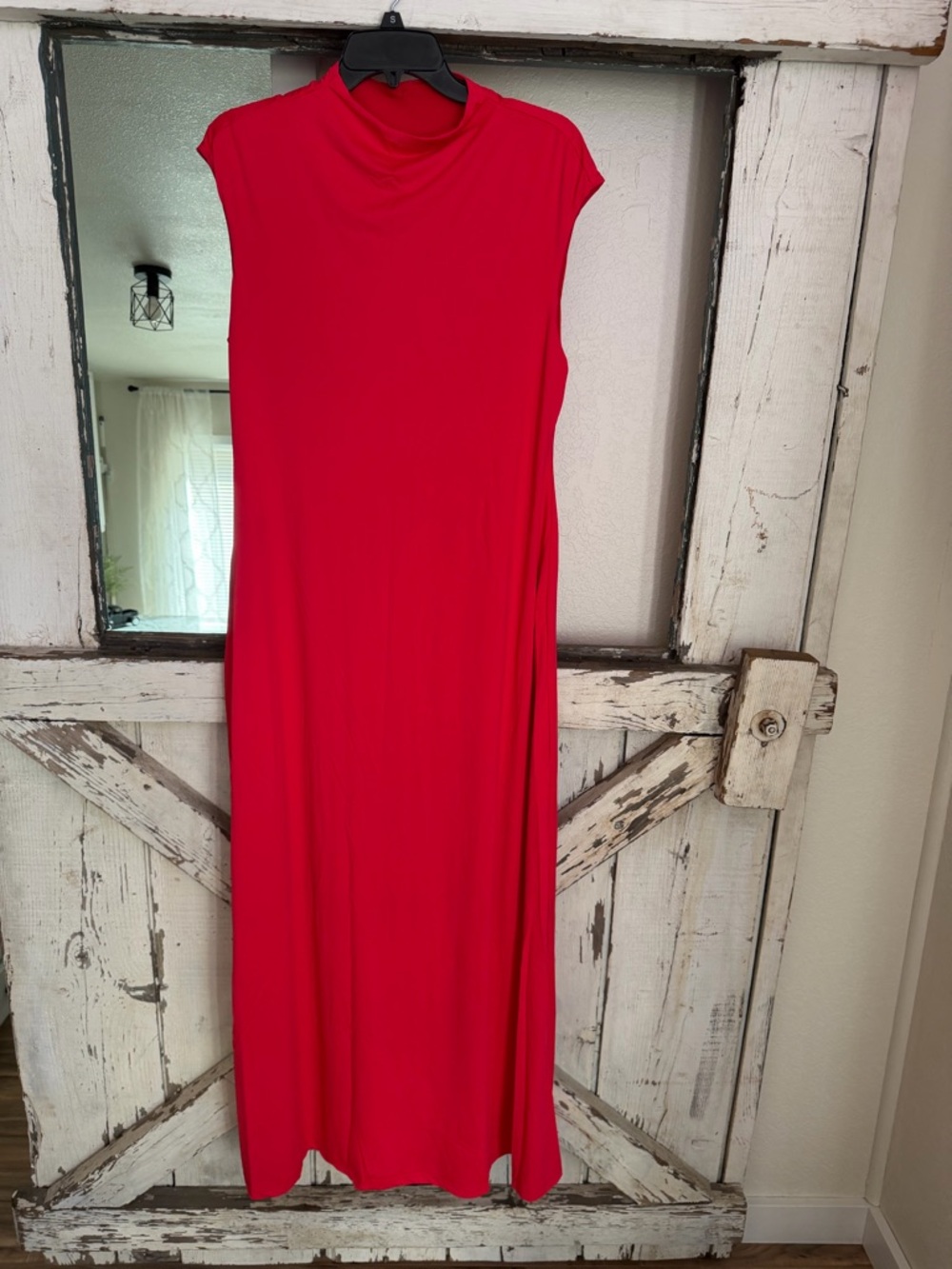 ❤️ Red Sleeveless Maxi Dress – Cowl Neck | Size Large (Runs Small) | NWOT